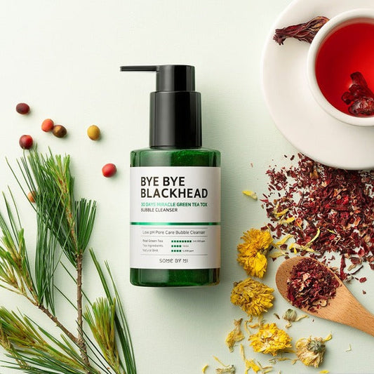 باي باي بلاك هيد، غسول رغوي معجزة الشاي الأخضر لإزالة الرؤوس السوداء خلال 30 يومًا، 120 غرام - من SOME BY MI