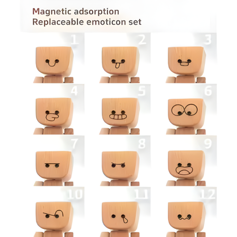 تمثال رجل خشبي مرح يهتز لتزيين لوحة القيادة، دمية خشبية بأقدام تهتز مع غطاء كحامل معطر جو خشبي للسيارة