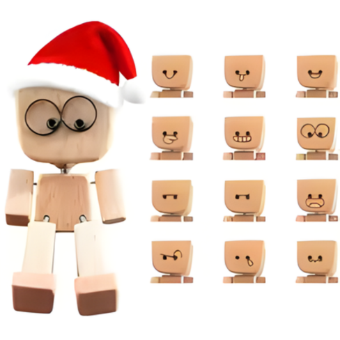 تمثال رجل خشبي مرح يهتز لتزيين لوحة القيادة، دمية خشبية بأقدام تهتز مع غطاء كحامل معطر جو خشبي للسيارة