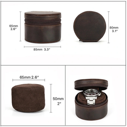 Single Genuine Leather Watch Travel Roll (1 Slot)
