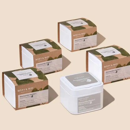 قناع تفتيح البشرة بفيتامين سي والنياسيناميد (30 قناعًا) - ماري آند ماي