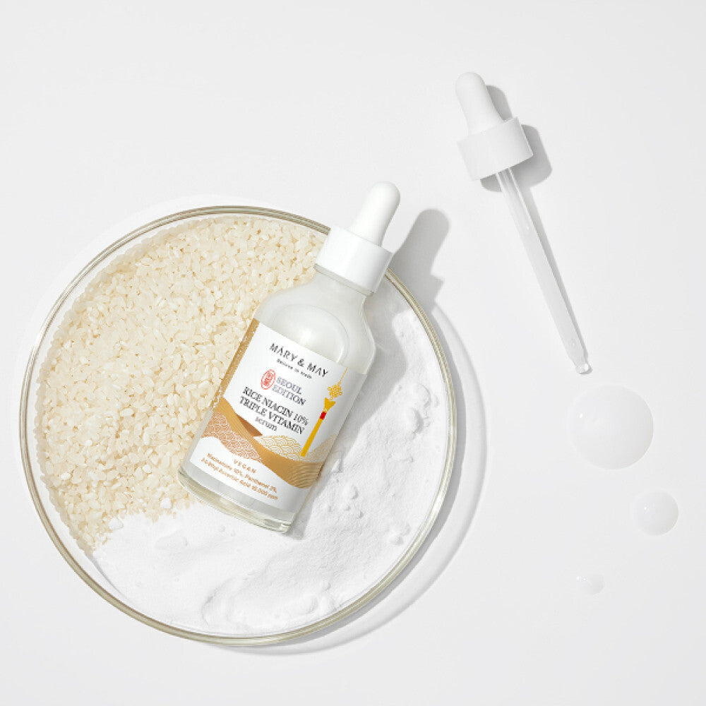 سيروم ثلاثي الفيتامينات من الأرز مع نياسين 10%، إصدار سيول، 80 مل - ماري آند ماي